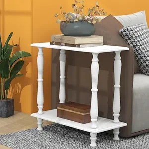 White Wooden MDF Foldable Coffee Table