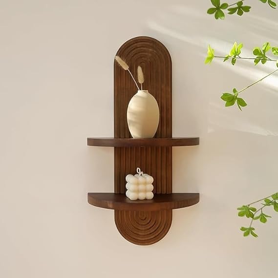 Natural Wood Modern Wall Shelf