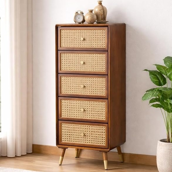 Wooden Five Drawer Storage Cabinet